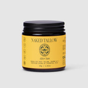 Jar of Naked Tallow After Sun product on a light gray background