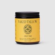 Jar of Naked Tallow After Sun product on a light gray background