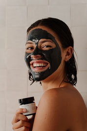 Soothing Face Mask in amber glass jar – calming natural tallow skincare treatment for sensitive and irritated skin – handcrafted in Australia by Naked Tallow.