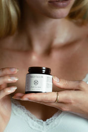 Frank Face Balm in amber glass jar – nourishing tallow-based face balm made with natural ingredients for hydrated, radiant skin – Australian tallow skincare by Naked Tallow.