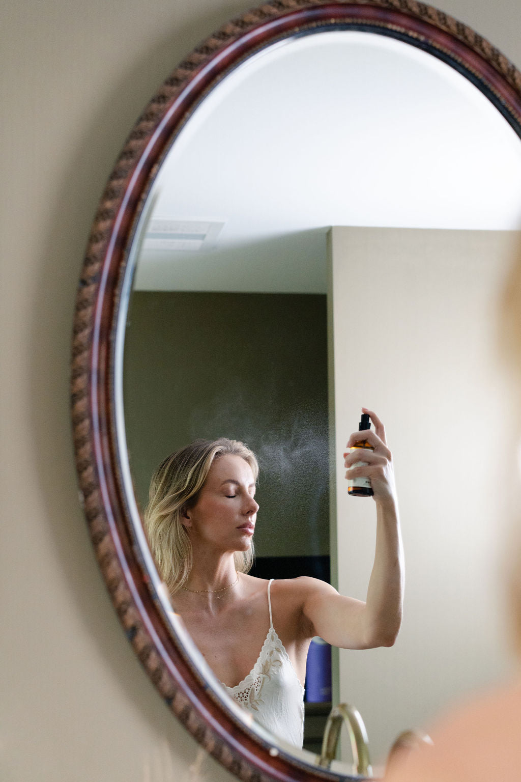 hydrating mist being sprayed
