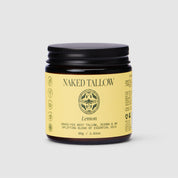 Jar of Naked Tallow Lemon on a light gray background