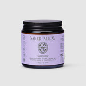 Jar of Naked Tallow Sleepytime on a light gray background