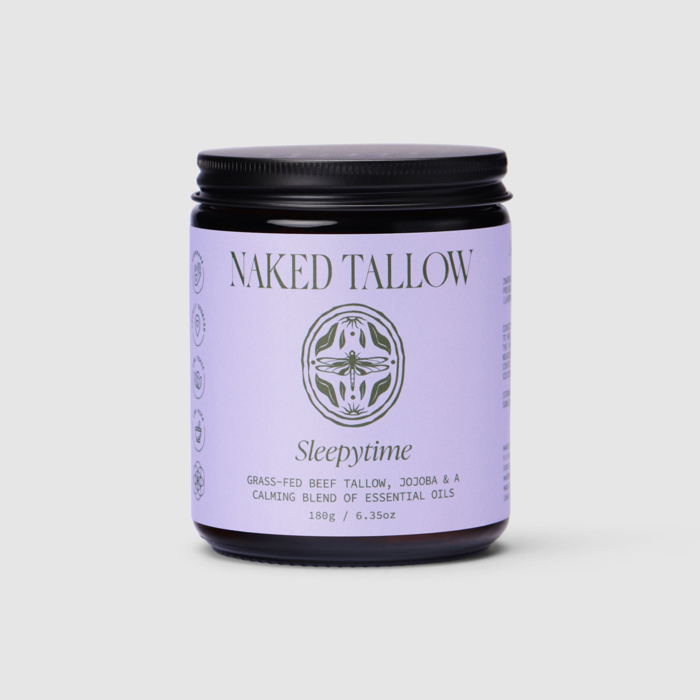 Naked Tallow Sleepytime product on a light gray background