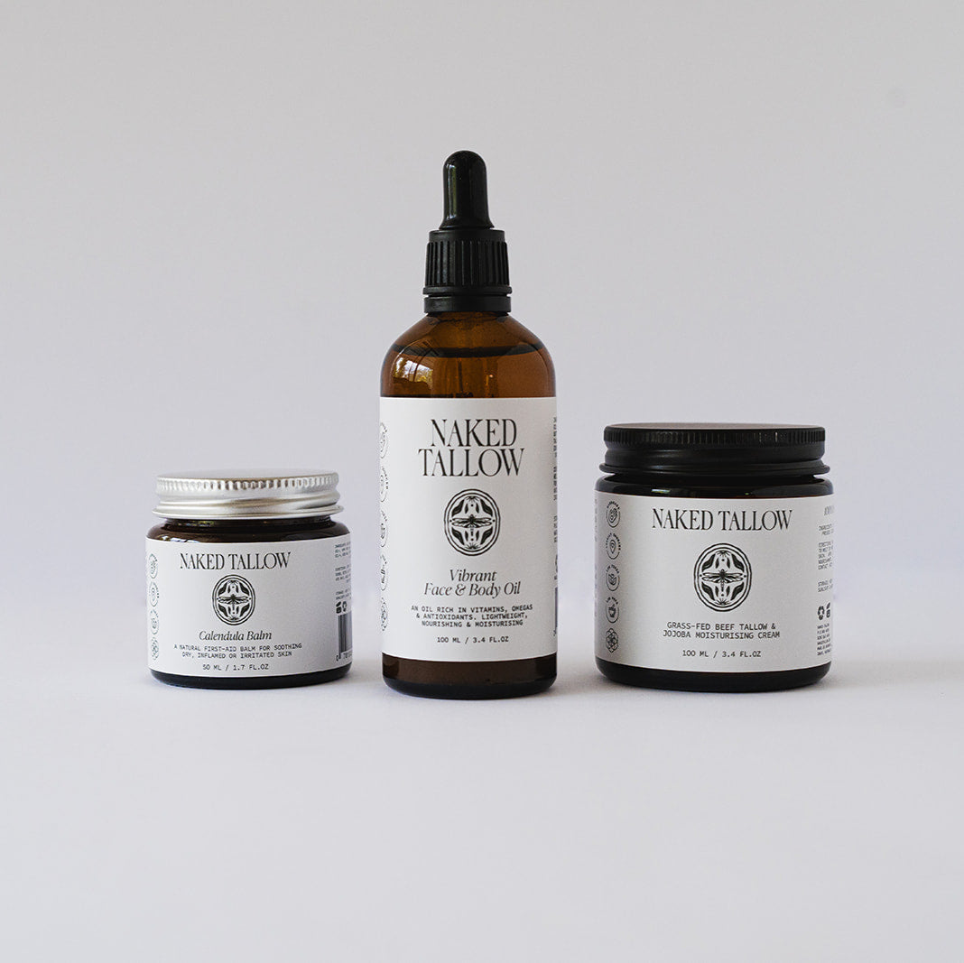 Naked Tallow Skincare Bundle – includes natural tallow-based products for face and body care, crafted in Australia for nourished, radiant skin – perfect gift or complete routine set